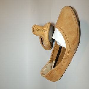 Lucky Brand brown plush soft leather, round toe ballet flats,women's size 10.